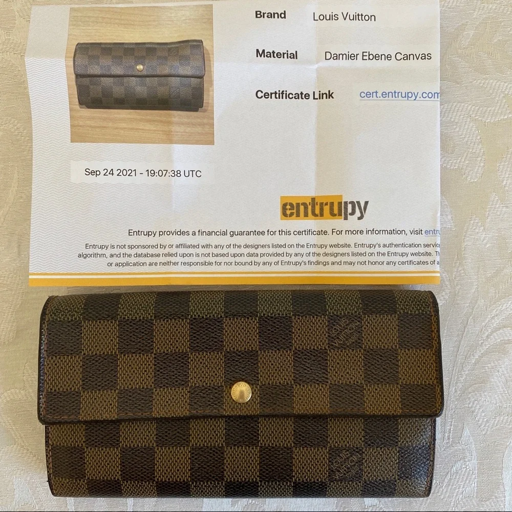LOUIS VUITTON Damier Ebene Sarah Wallet